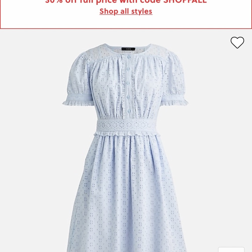 Button front eyelet mini dress